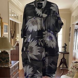 Bittar Kai Women's Black and Purple Floral Jumpsuit XL